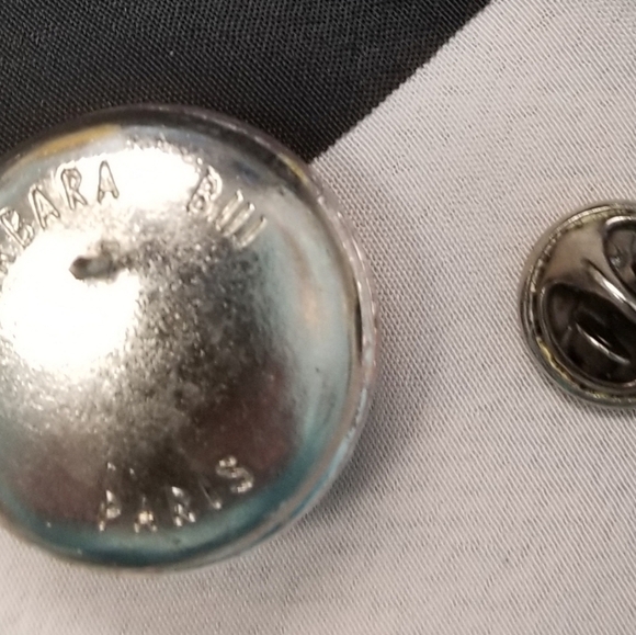 90s Barbara Bui Paris Flower Glass Dome Pin - Picture 2 of 8